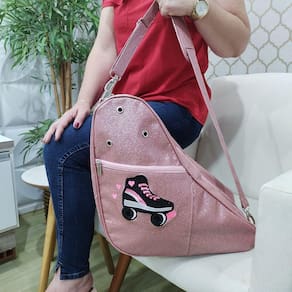 Bolsa Porta Patins Personalizada Shine Rosa Compartimento Duplo – Coutre Bolsas