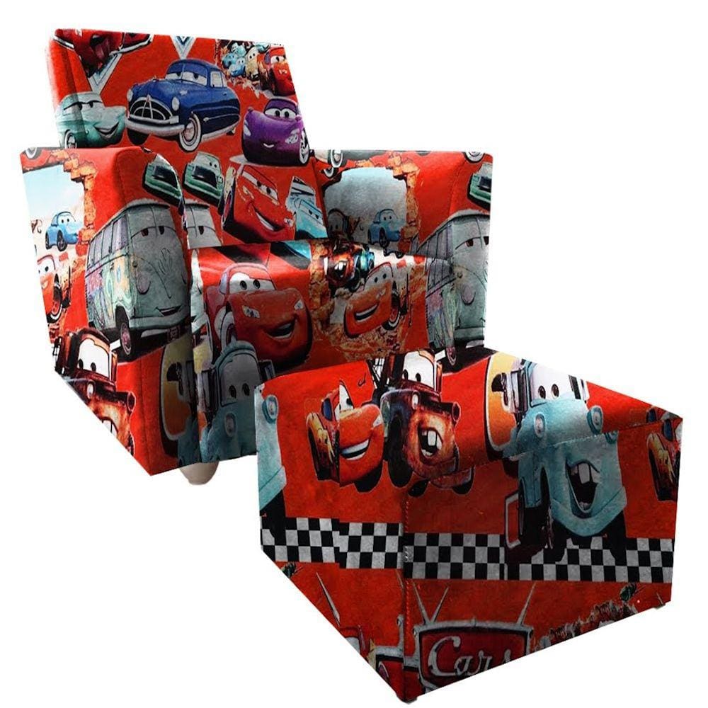 Poltrona Infantil Angel + Puff Carros