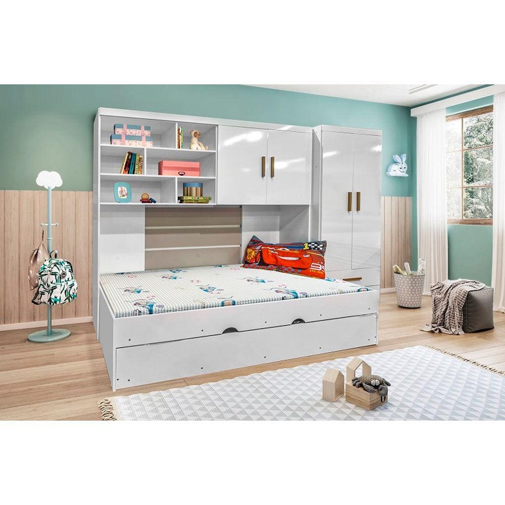 Quarto Infantil Completo Chiara Branco Brilho - Phoenix Baby