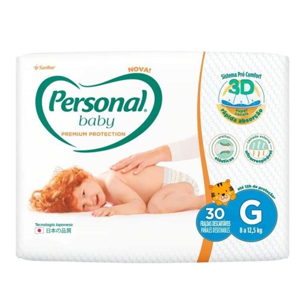 Fralda Infantil Personal Baby Premium Mega G C/30 Unidades