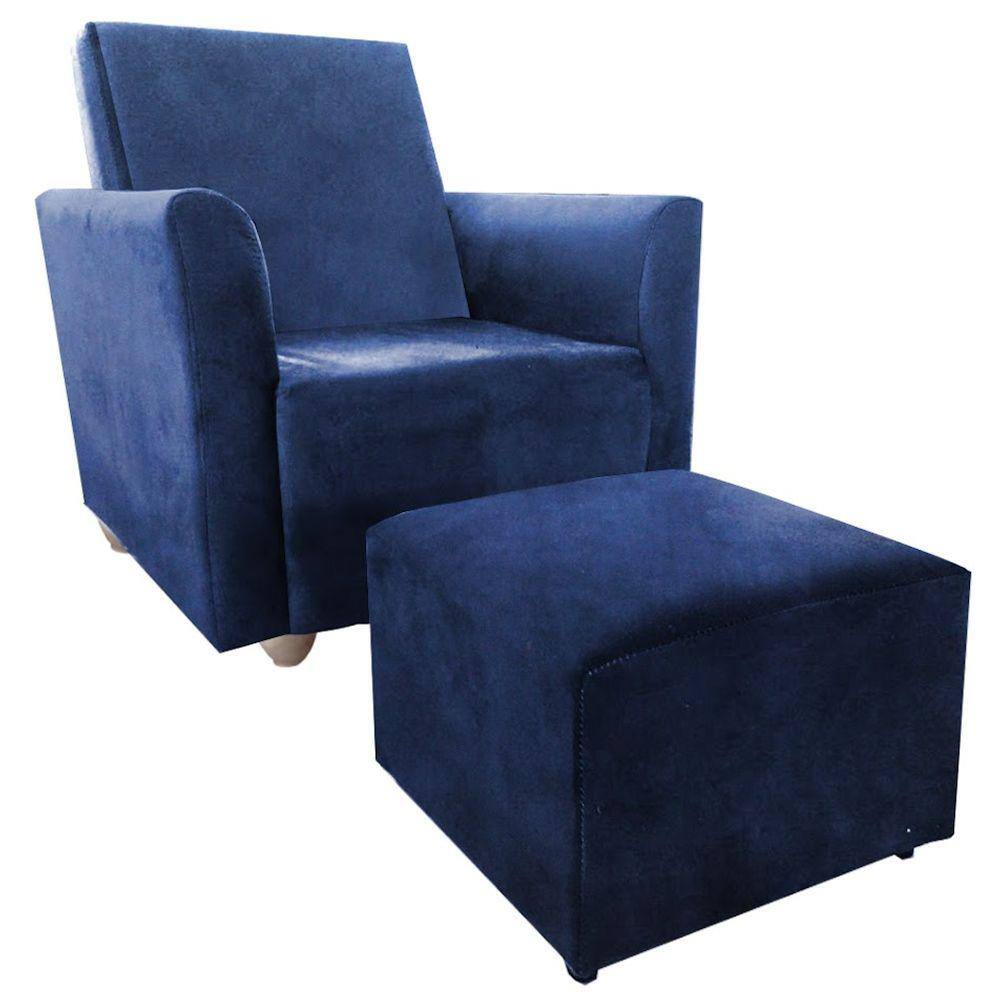 Poltrona Infantil Angel + Puff Marinho