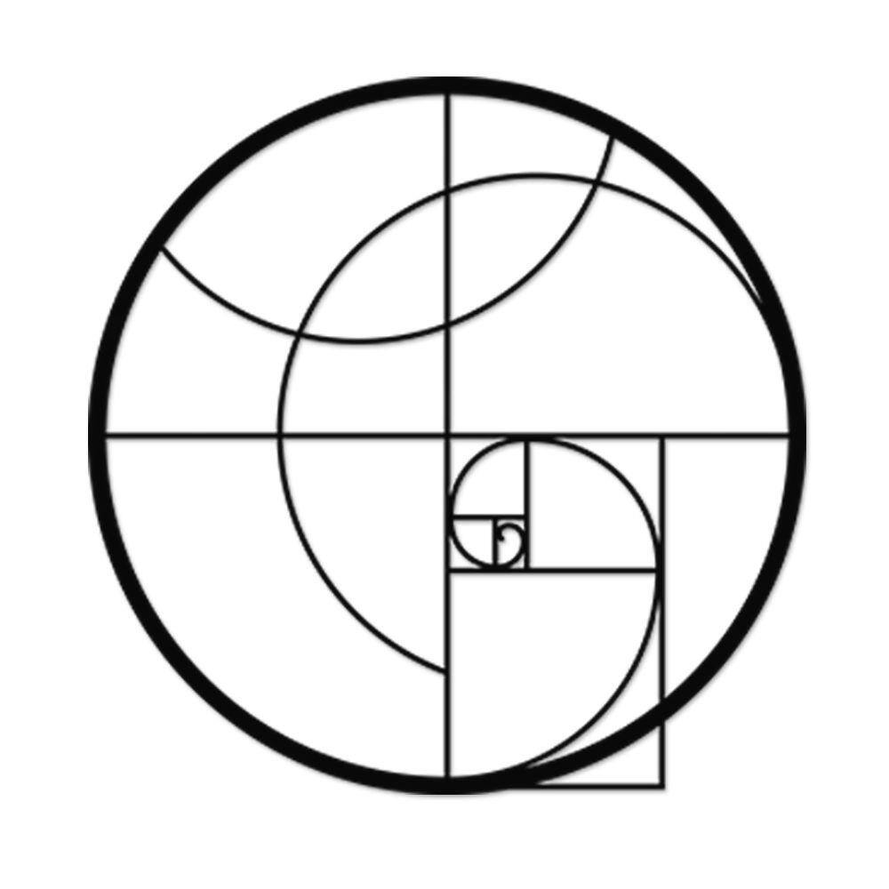 Quadro Decorativo em mdf Espiral de Fibonacci