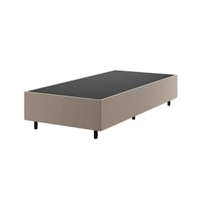 Base Box Solteiro 37cm x 188cm x 88cm Cristal Liso Veludo Perola