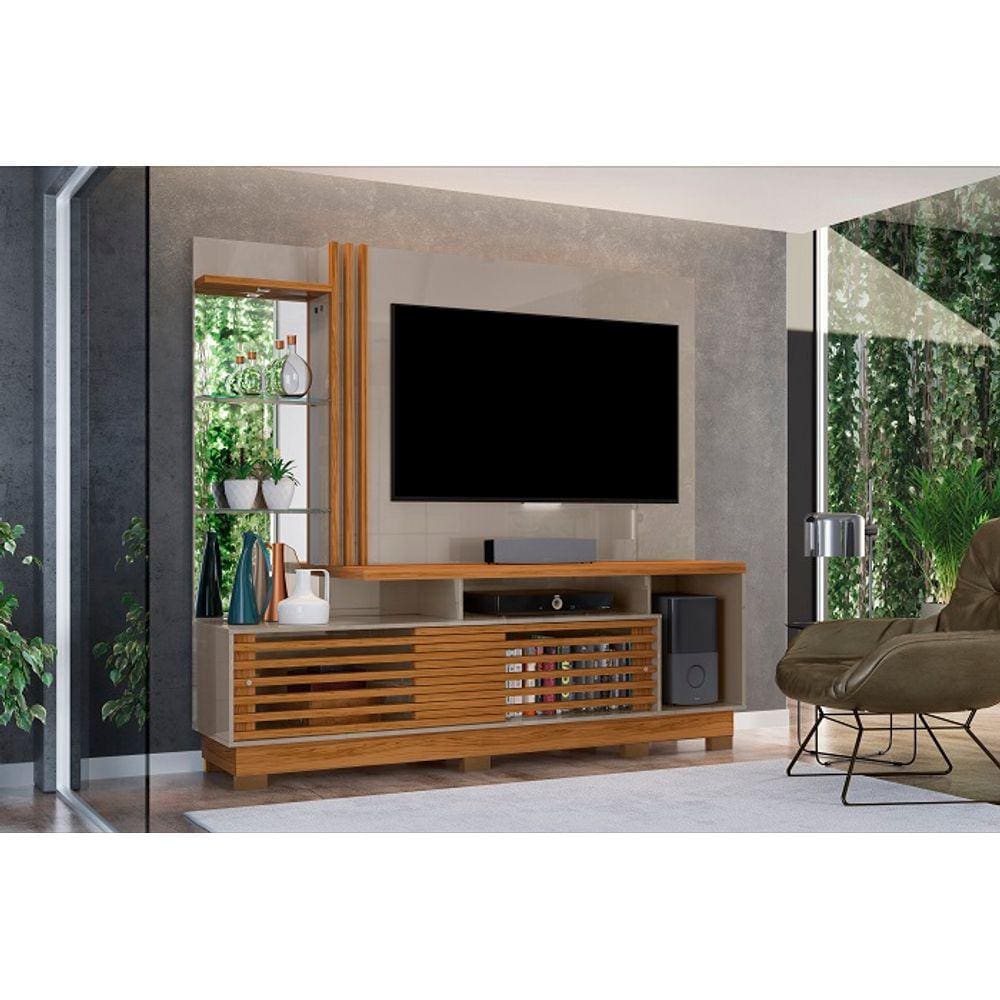 Painel Frizz Plus Para Tv De Até 60 Polegadas (Com Pés) - Fendo / Naturale - Madetec
