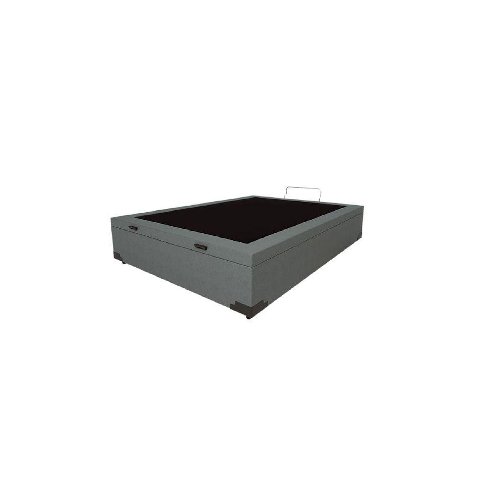 Cama Box Baú Viúvao Linhão Cinza Com 128cm de Largura