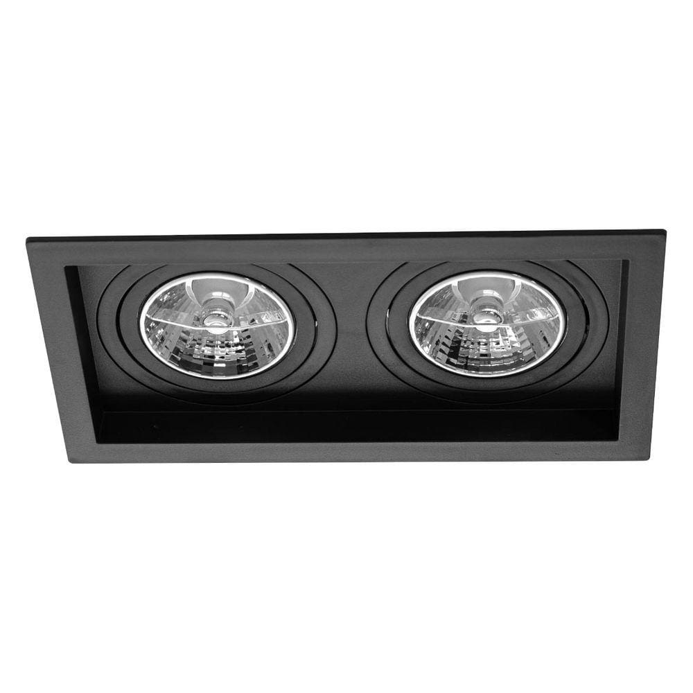 Spot Embutir Duplo Recuado P/LED AR70 Save Energy Preto ST2836