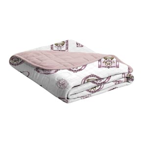 Cobre Leito Tecebem Baby Malha Estampado Cristina 85cm x 145m Rosa