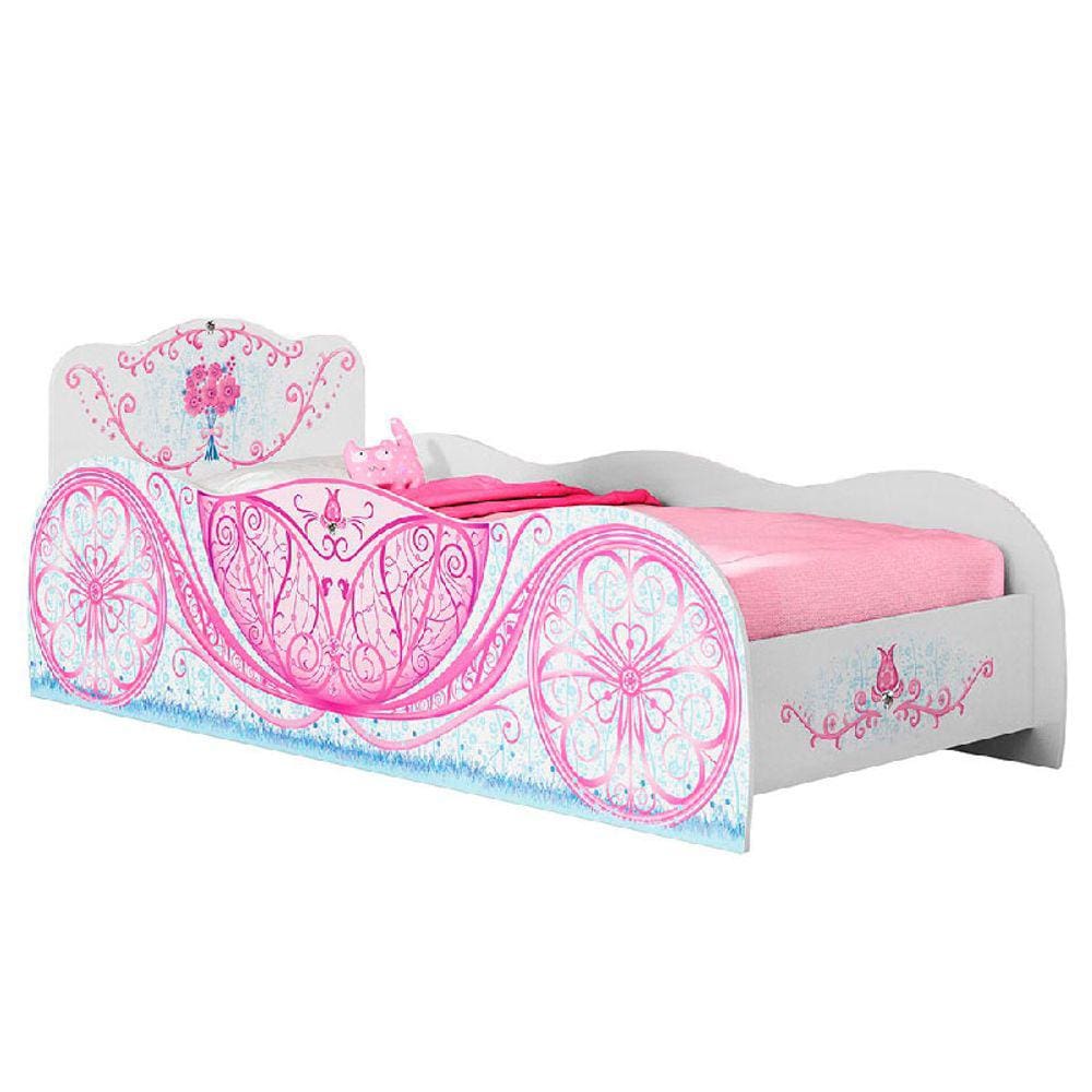 Cama Carruagem Cor Branco - Móveis Estrela