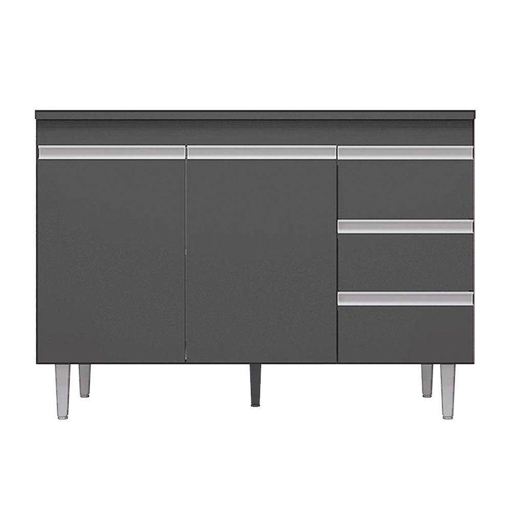 Balcão Gabinete Para Pia 120cm 2 Portas Andréia Cinza - AJL Móveis