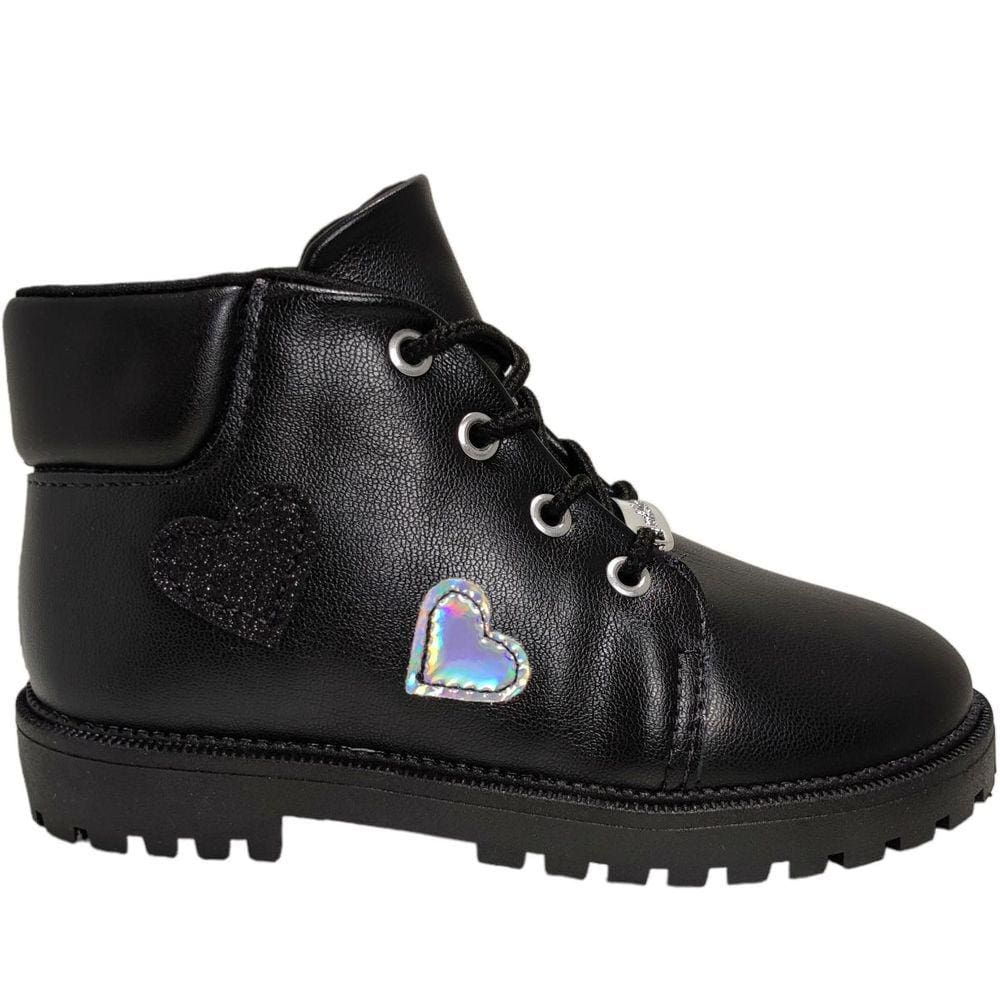 Bota Coturno Infantil Menina Tratorado Corações Molekinha 2126.521