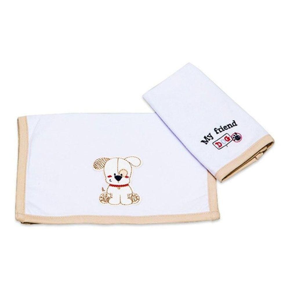 Kit Fraldinha De Boca Em Malha Cachorrinho Cor Branca