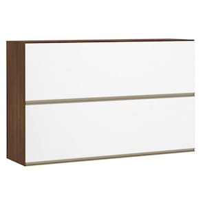 Armário Cozinha Duplo 120 Cm 2 Portas Dourado Com Branco