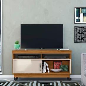 Rack Artur para TV de até 50 polegadas - NATURALE / OFF WHITE - Madetec