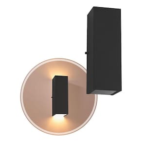 Arandela 2 Focos Fachos Grande 30cm Alumínio Preta St2771