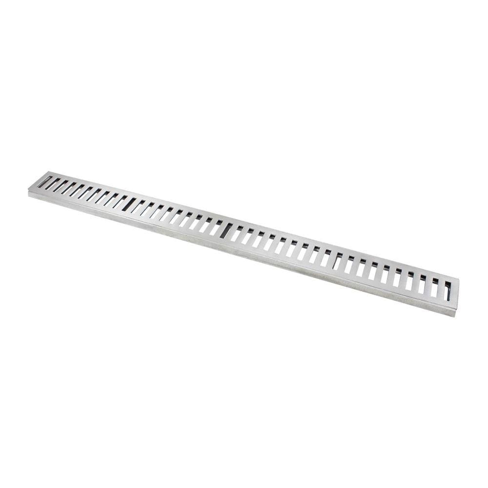 Ralo Grelha Linear com Caixilho em Alumínio Polido 15x100cm