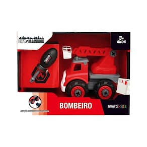 Caminhão Roda Livre - City Machine - Bombeiro - 16 peças - Multikids
