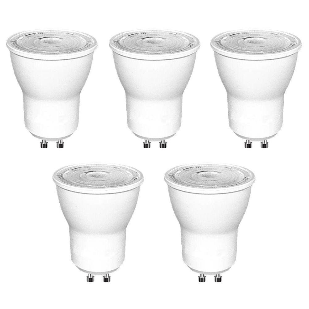 Kit 5 Lampada Led Mini Dicroica Mr11 Gu10 3W Branco Quente