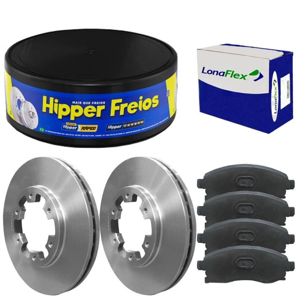 Kit Pastilha Disco Freio Frontier 2007 A 16 Diant Ventilado