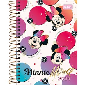 Agenda Espiral Diária 12,9 x 18,7 cm Minnie 2024 Tilibra Ref 04423