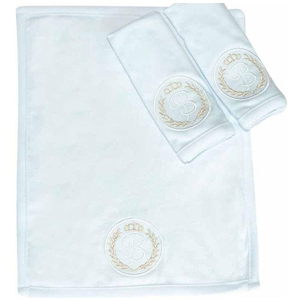 Kit Com 3 Fraldinhas De Boca Em Malha Clássico Cor Branca