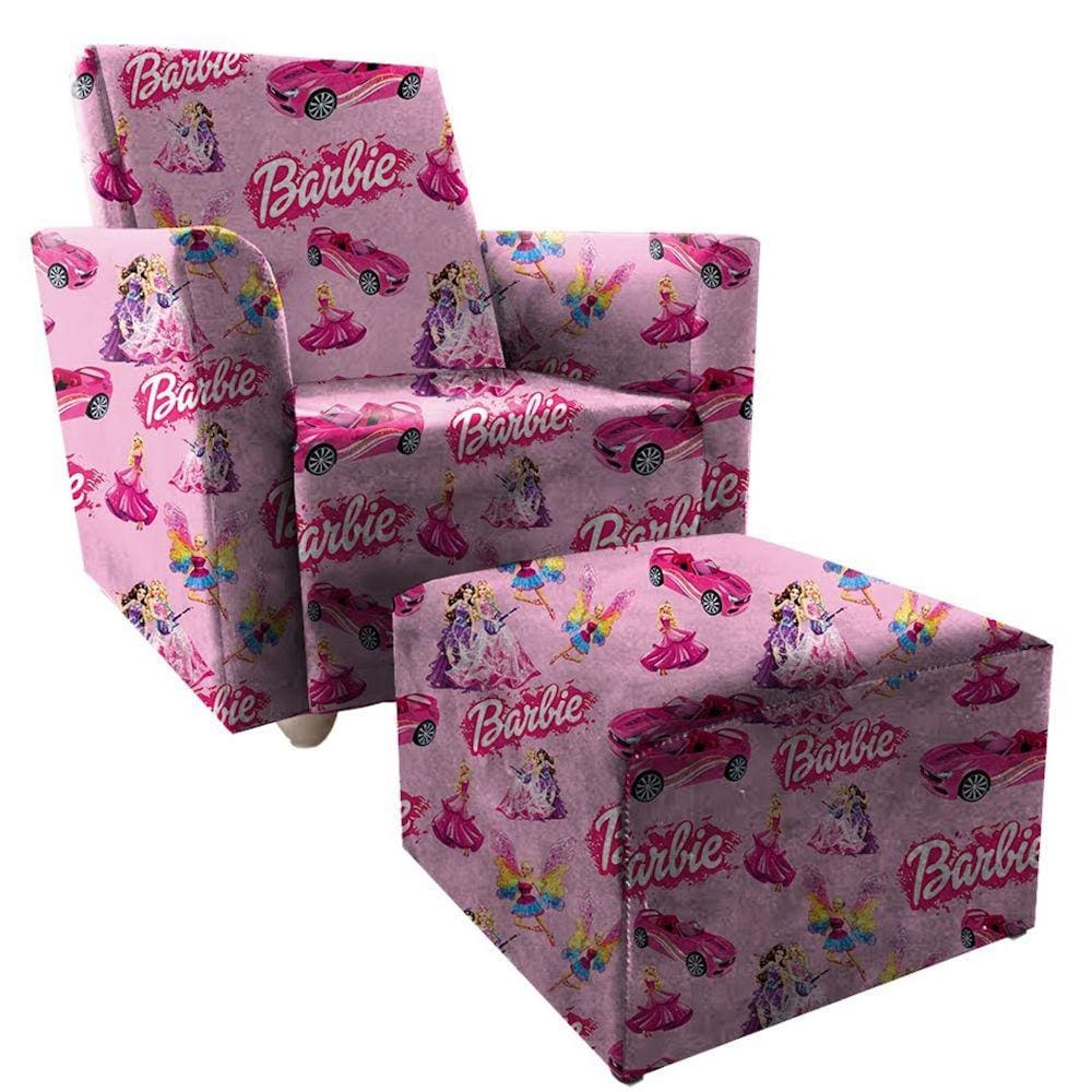 Poltrona Infantil Angel + Puff Barbie