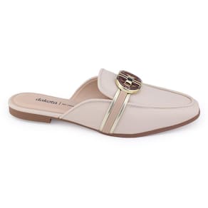 Mule feminino Dakota G9141 Champagne baixo aplique Metal