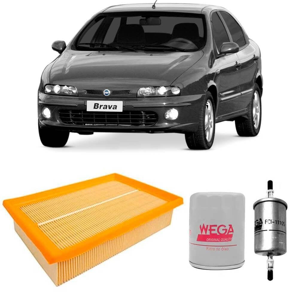 Kit Filtro Ar Óleo Combustível Brava 2000 A 2003 Gasolina