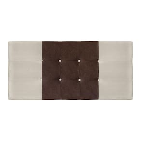 Cabeceira Casal Jbe Moveis Nina 144cm Bege/Marrom Para Cama Box 138cm Decoração Quarto