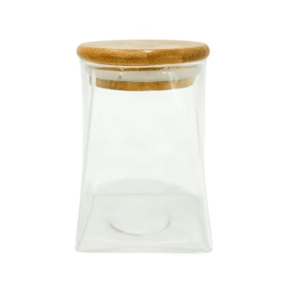 Pote Vidro Borossilicato Scalene  550ml Tampa Bambu Mimo Style