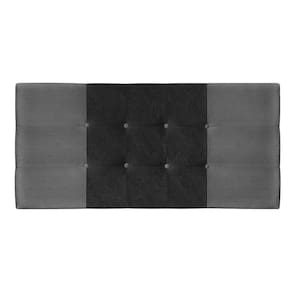 Cabeceira Casal king Jbe Moveis Nina 195cm Cinza/Preto Para Cama Box 193cm Decoração Quarto