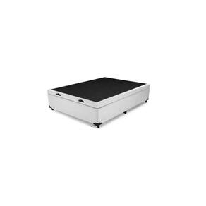 Cama Box Baú Casal Linhão Branco Com Pistão A Gás