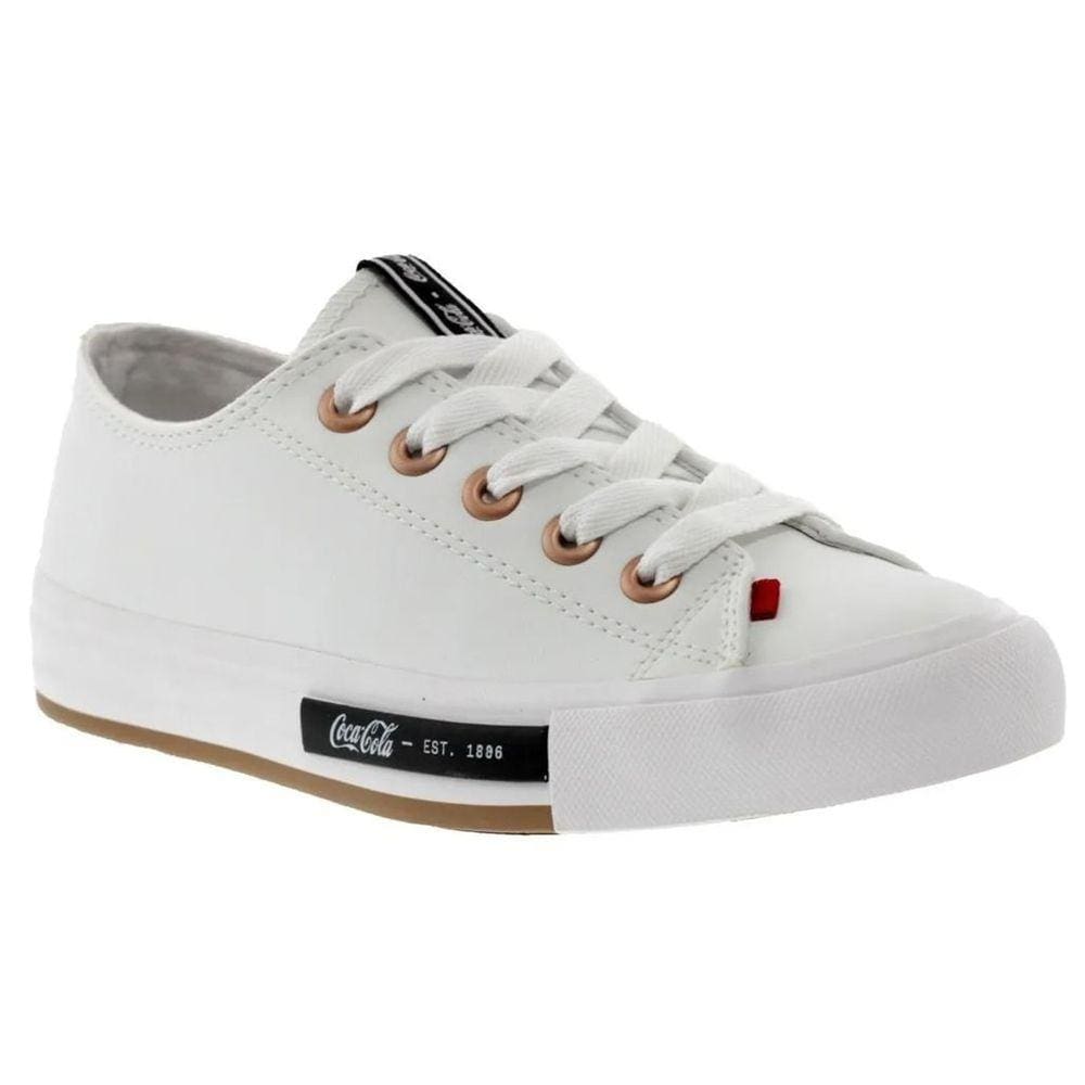 Tênis Feminino Chuteirinha Casual Couro Coca Cola CC2079