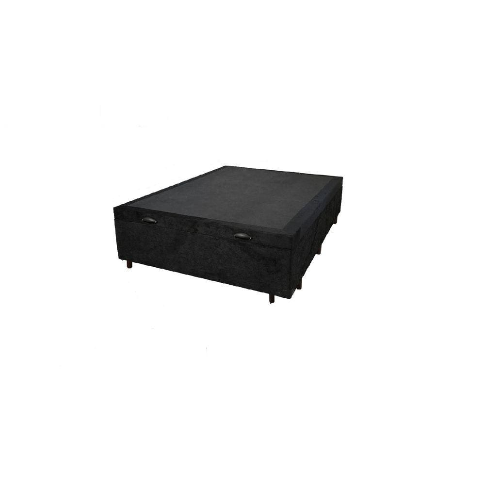 Cama Box Baú Casal Suede Preto