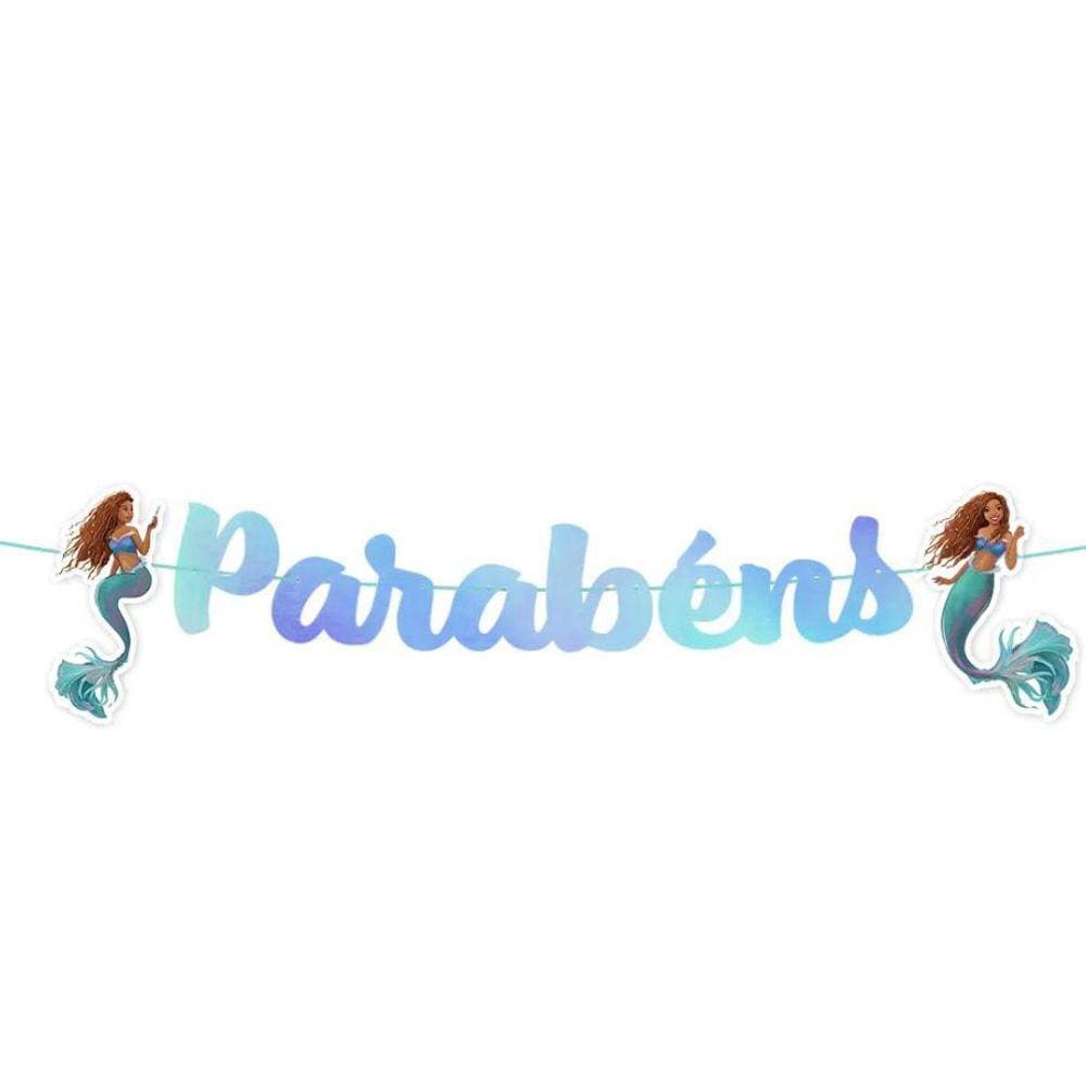 Faixa De Parabéns A Pequena Sereia Ariel Negra Filme