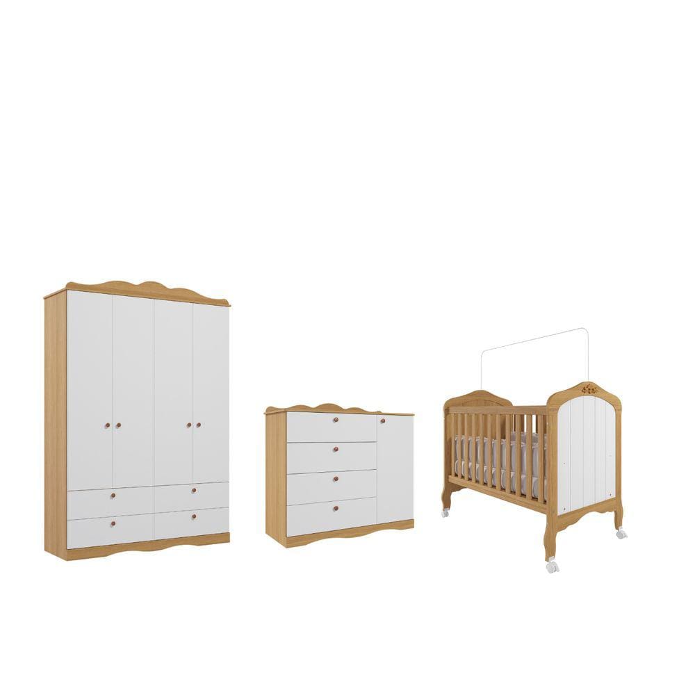 Quarto Completo Bebê Provençal Permobili Encanto MDF