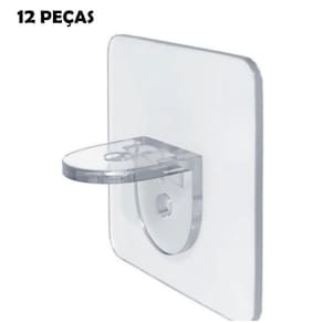 Kit 12 Unidades De Mão Francesa Adesiva Para Prateleira