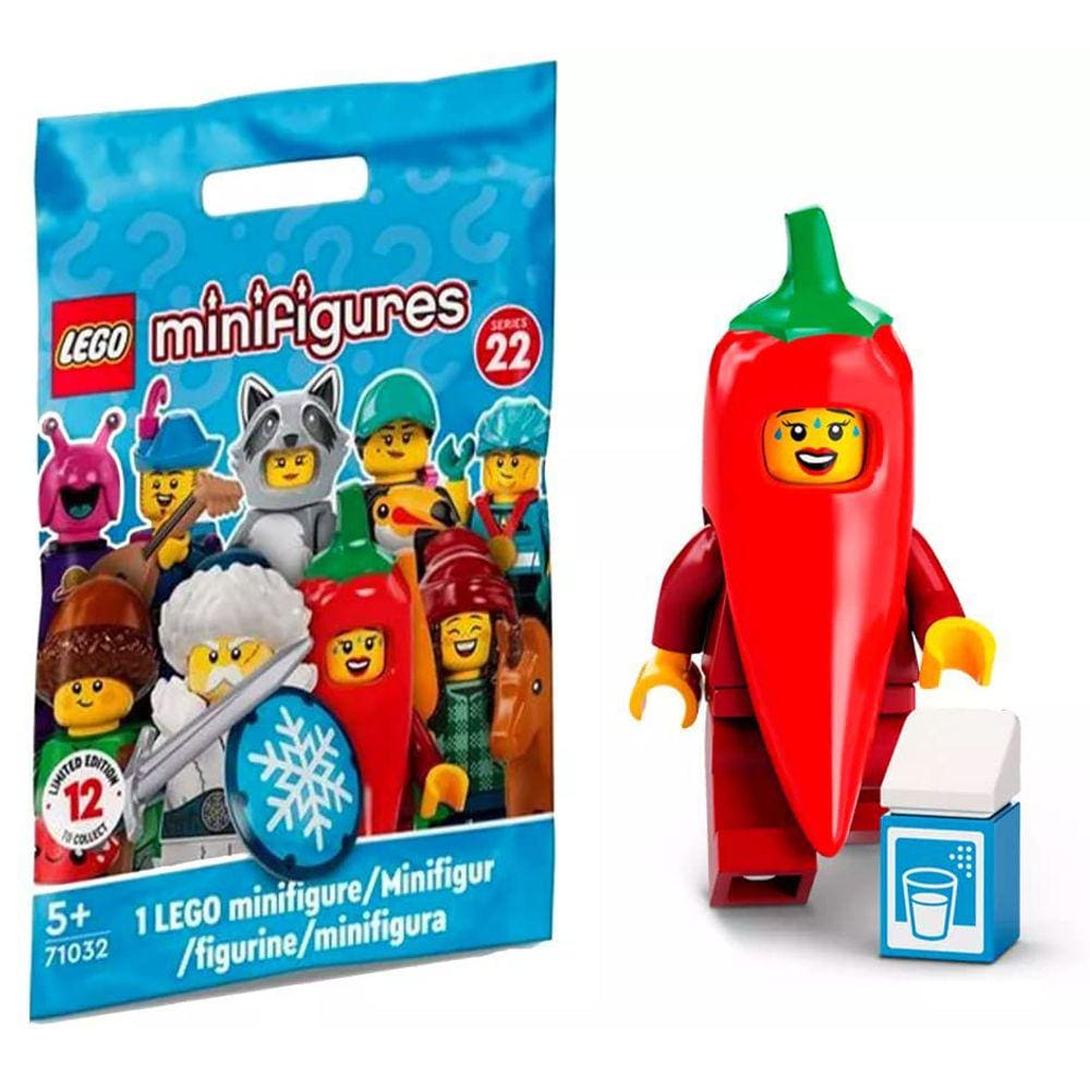 Minifigura LEGO Série 22: Fantasia de pimenta com capa azul bônus (71032)