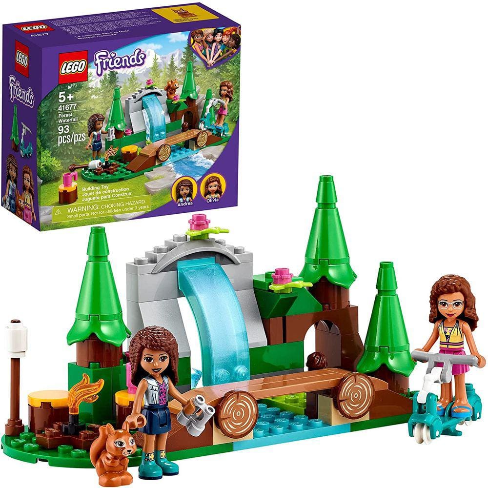 LEGO Friends Forest Waterfall 41677 Kit de construção; Inclui um brinquedo esquilo; Presente ideal para crianças que amam brinquedos da natureza; Nova