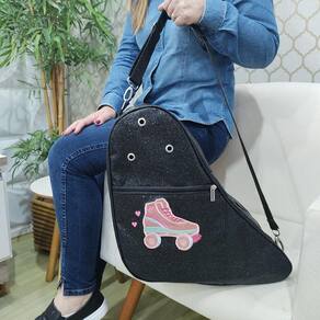 Bolsa Porta Patins Personalizada Shine Preto Compartimento Duplo – Coutre Bolsas