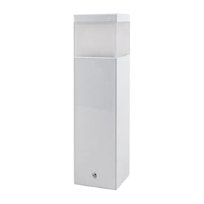 Poste Balizador 30cm BRANCO P/ Jardim Em Alumínio p/ lâmpada E27 ST1301