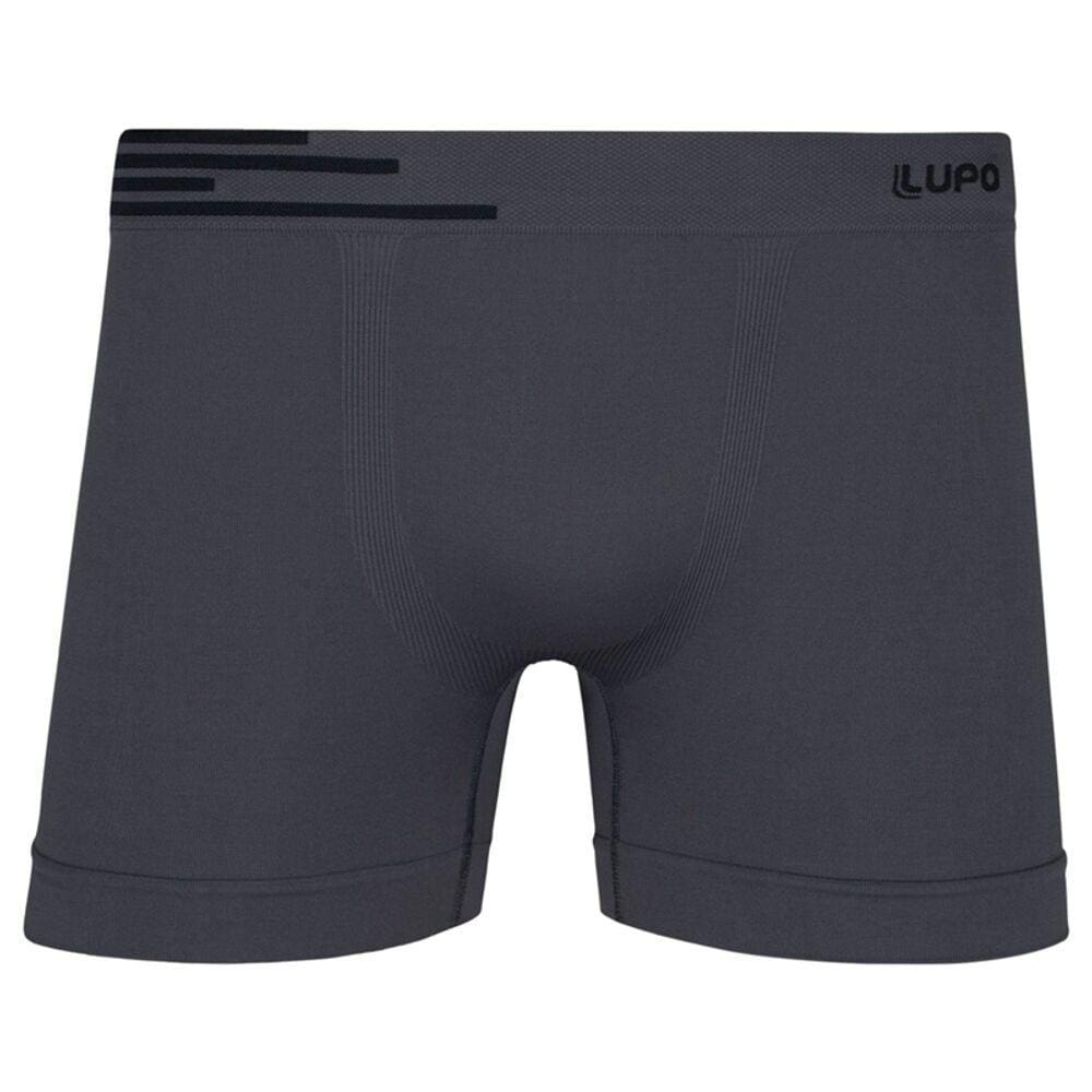 Cueca Boxer Lupo 436 Microfibra Sem Costura Preta Tam EG