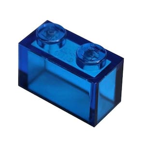 Peças e peças LEGO: Trans-Dark Blue (azul transparente) 1x2 Brick x20