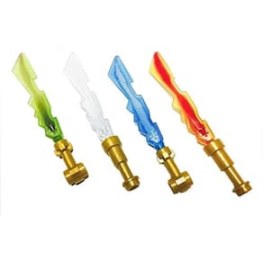 LEGO Ninjago Espadas Elementais - 4 peças - Solto + Marca - Terra, Fogo, Gelo & Relâmpago