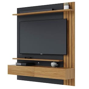 Painel Home Suspenso Para Tv 65 Pol. 150cm Buriti C05 Noce Milano/preto Fosco - Mpozenato