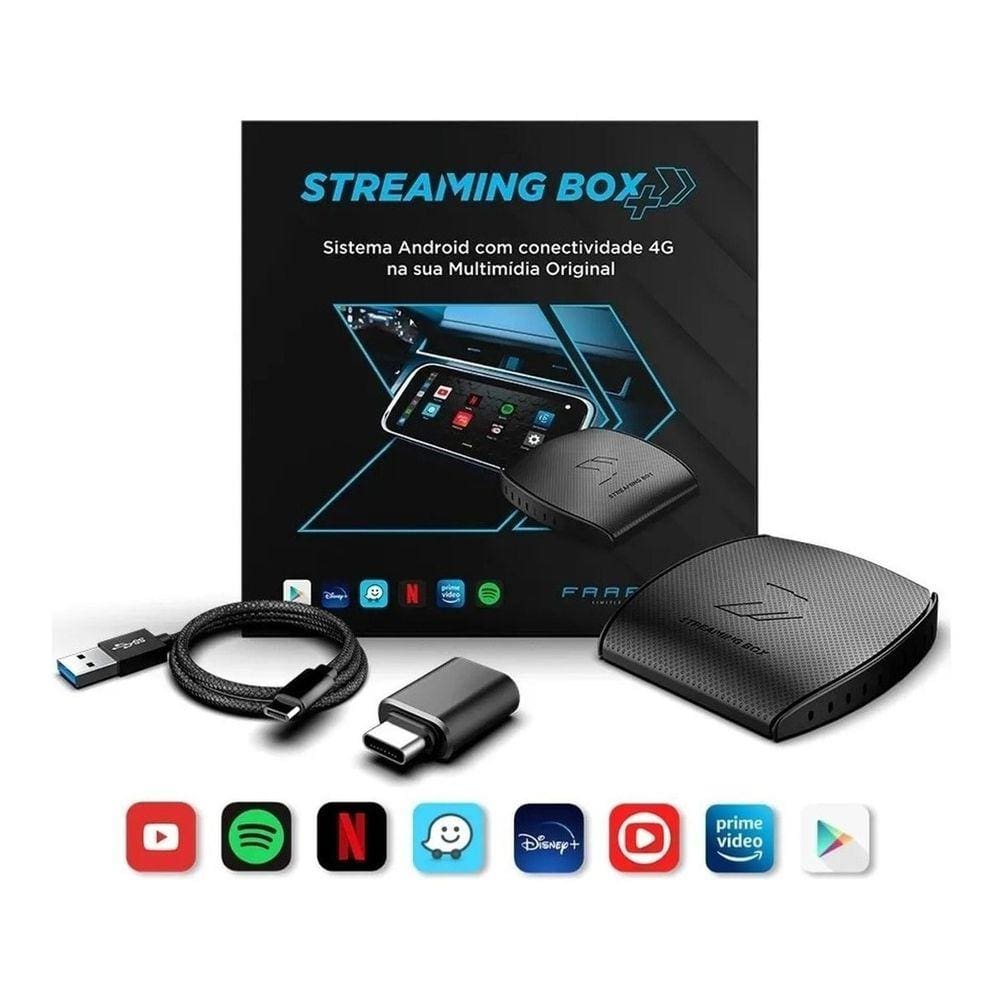 Streaming Box Plus Faaftech Para Carros Com Sistema Carplay - 4GB RAM