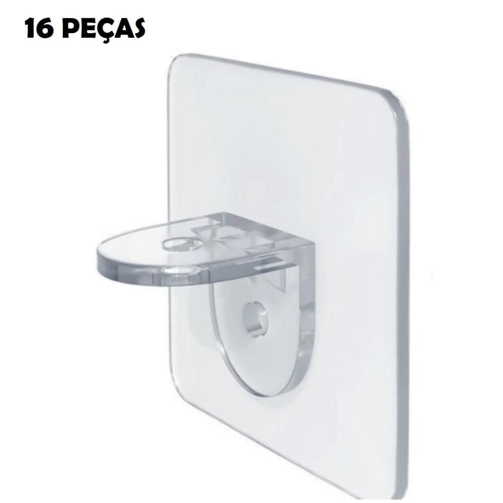 Kit 16 Unidades De Mão Francesa Adesiva Para Prateleira