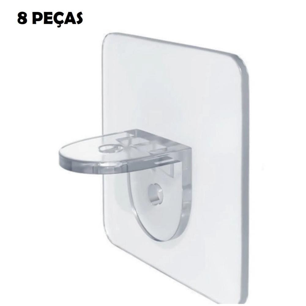 Kit 8 Unidades De Mão Francesa Adesiva Para Prateleira