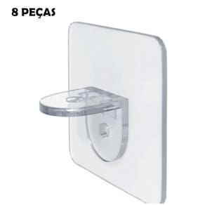 Kit 8 Unidades De Mão Francesa Adesiva Para Prateleira