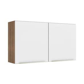 Armário Aéreo 120 Cm 2 Portas Rustic/Branco Veludo