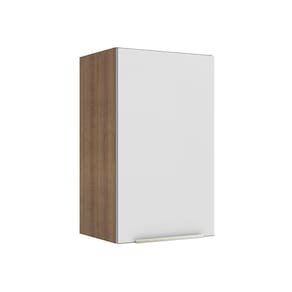 Armário Aéreo 40 Cm 1 Porta Rustic/Branco Veludo